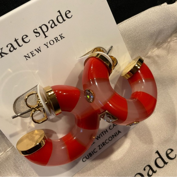 Earrings, Kate Spade Seeing Stripes Earrings NWT - Picture 4 of 7